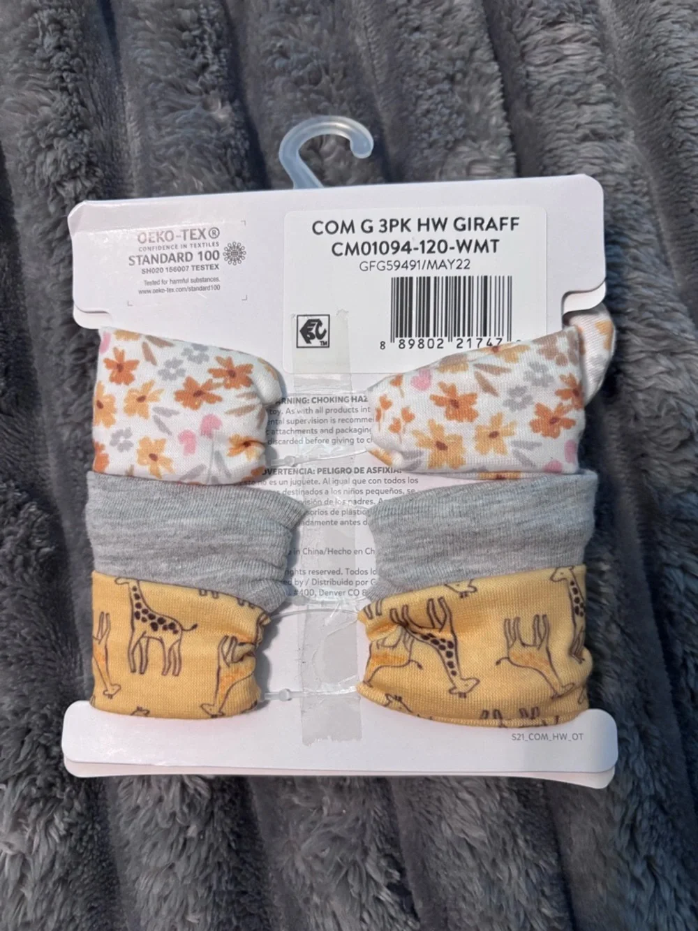 child of mine Floral, Gray & Yellow Baby Headwrap Trio NWT